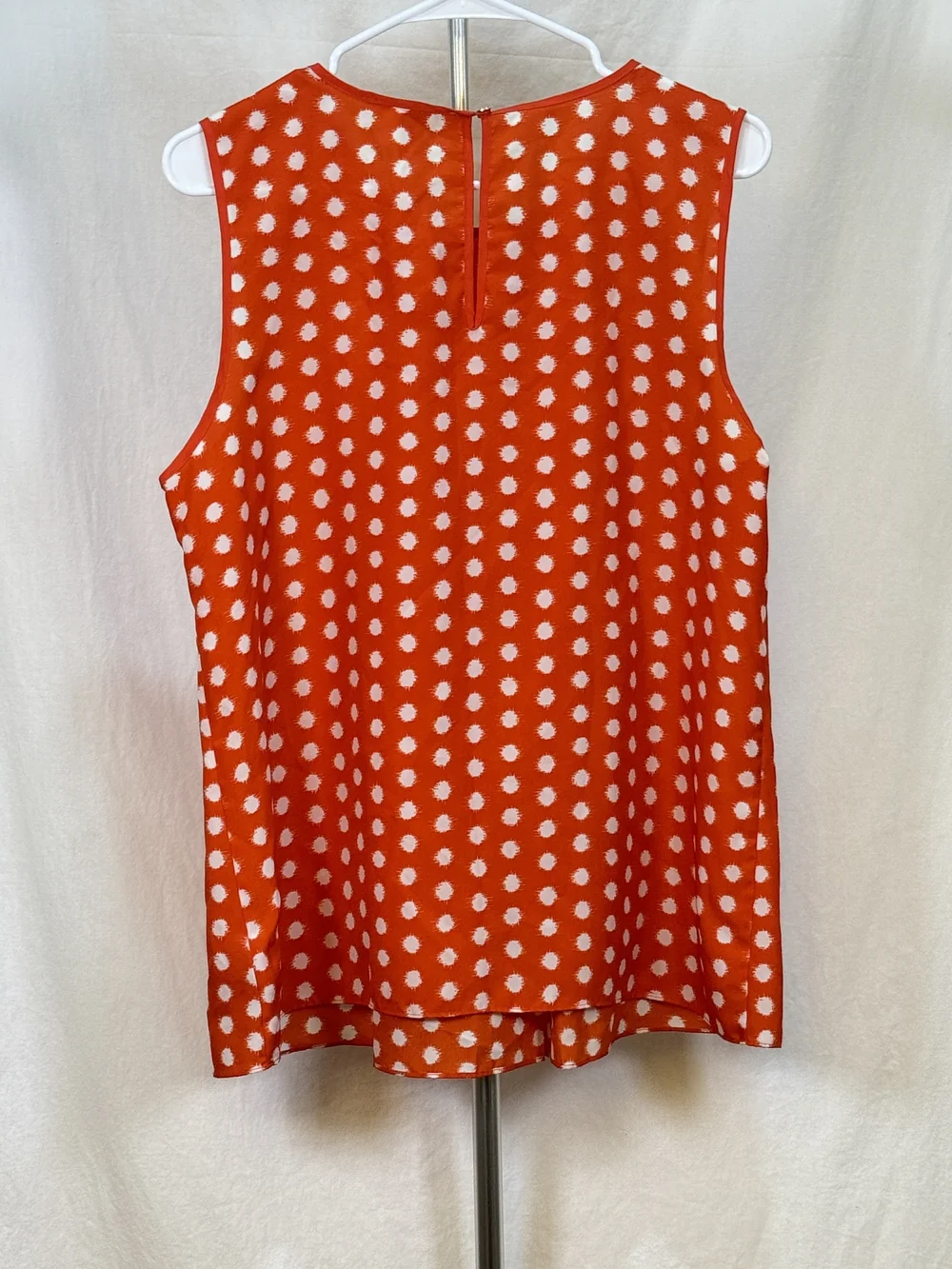 Michael Kors Red Polka Dot Sleeveless Top sz L